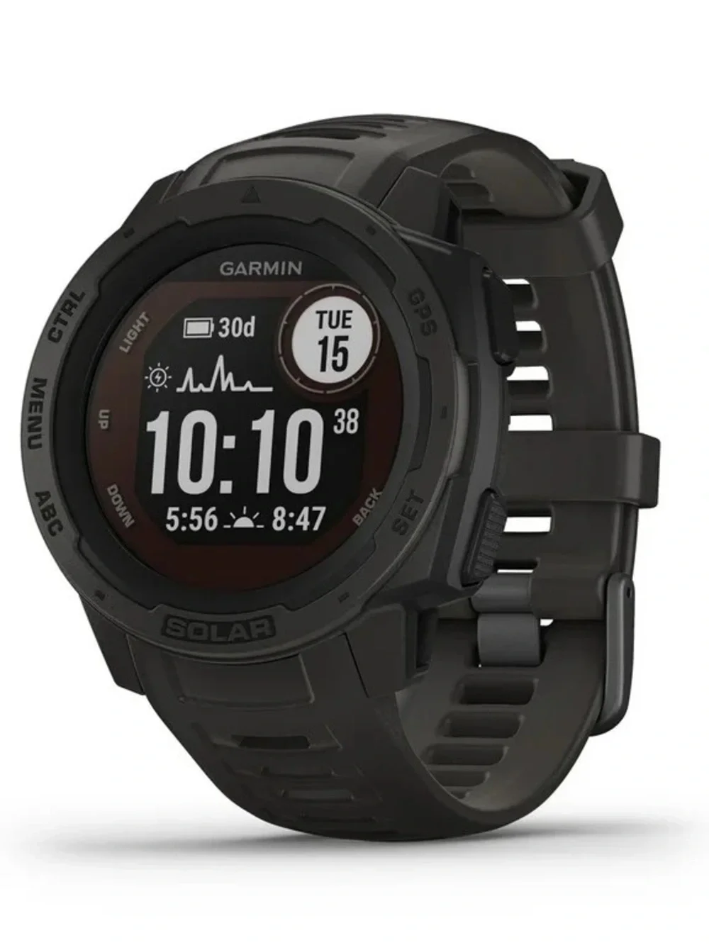 Garmin Black Instinct Solar Adventure Smartwatch with Charging Cable